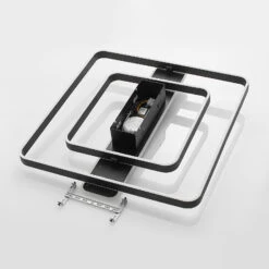 Lucande Linetti LED-Deckenlampe Eckig Schwarz 70cm -Lucande 9922017 8