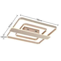 Lucande Linetti LED-Deckenlampe Eckig Nickel 70cm -Lucande 9922018 4