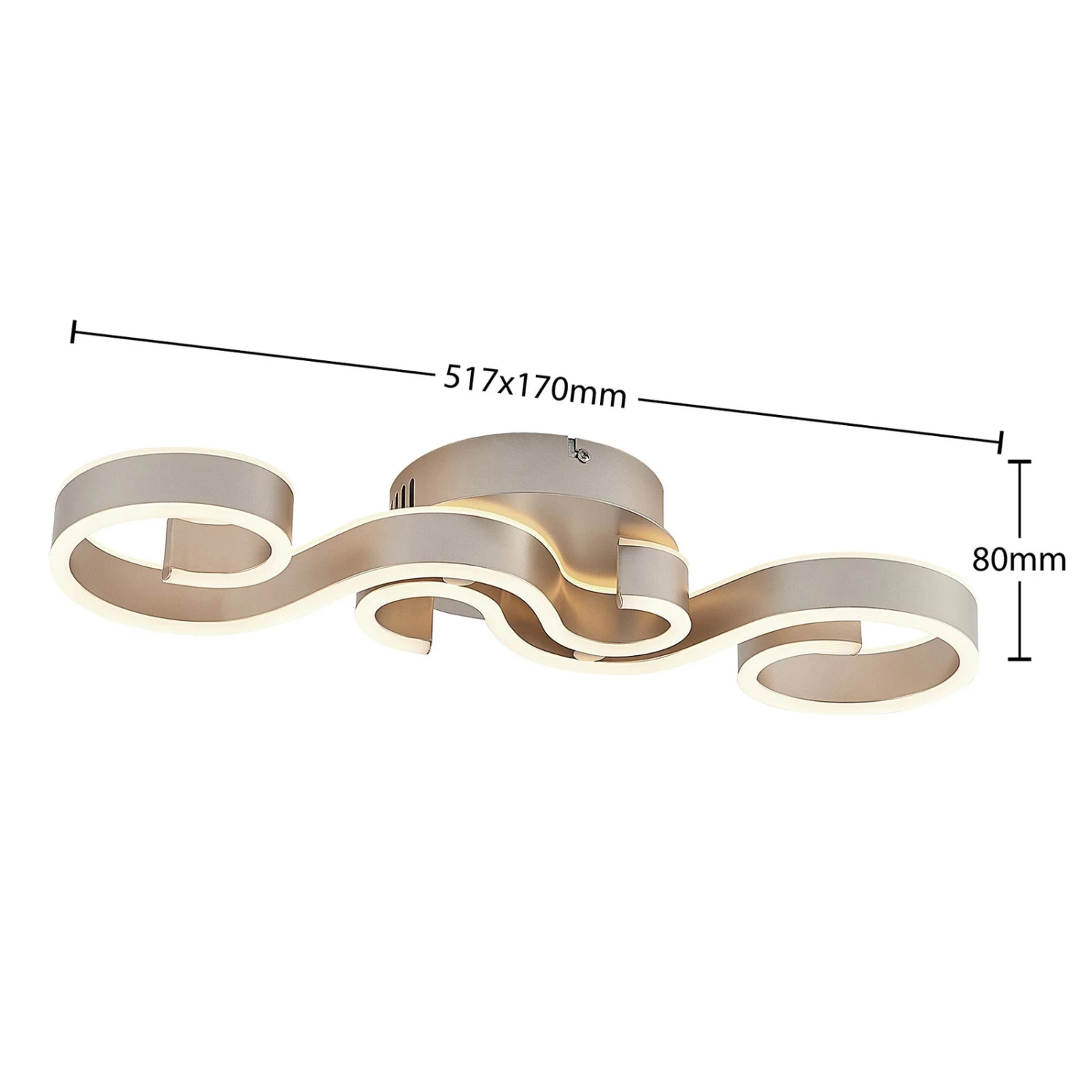 Lucande Admira LED-Deckenlampe, 51,7 Cm Nickel 7 Lucande Admira LED-Deckenlampe, 51,7 Cm Nickel – Bild 5