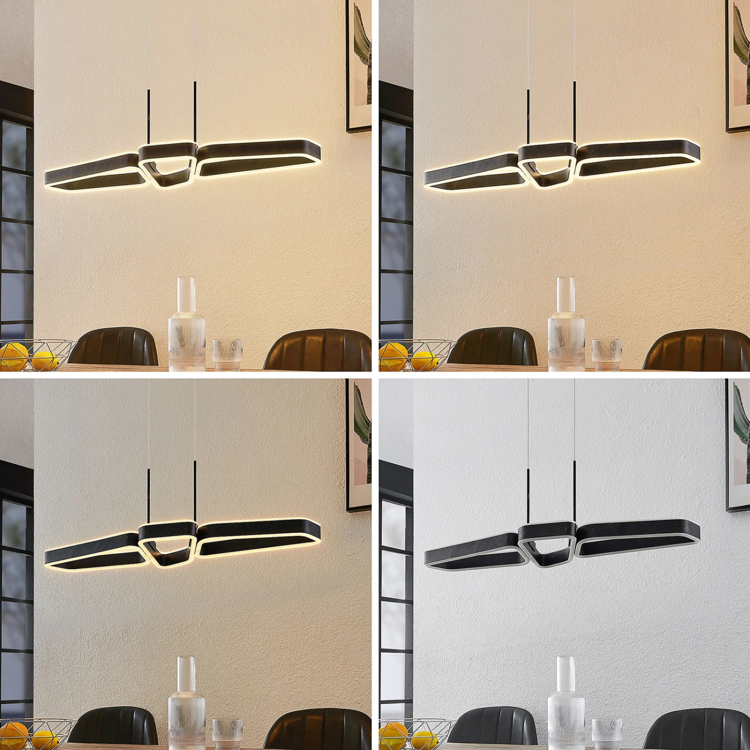 Lucande Quinn LED-Hängelampe, Dreiflammig Schwarz 4 Lucande Quinn LED-Hängelampe, Dreiflammig Schwarz – Bild 2