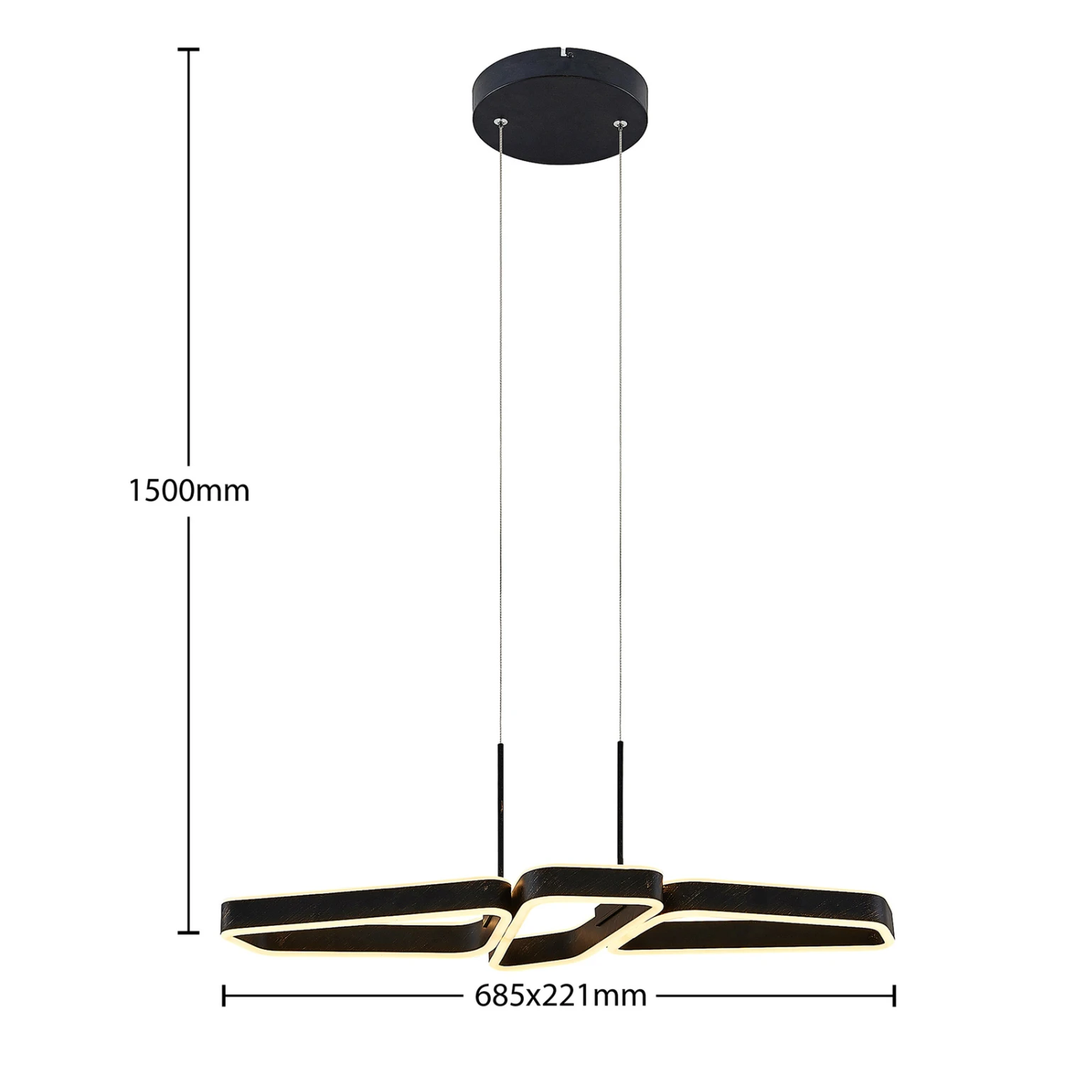 Lucande Quinn LED-Hängelampe, Dreiflammig Schwarz 6 Lucande Quinn LED-Hängelampe, Dreiflammig Schwarz – Bild 4