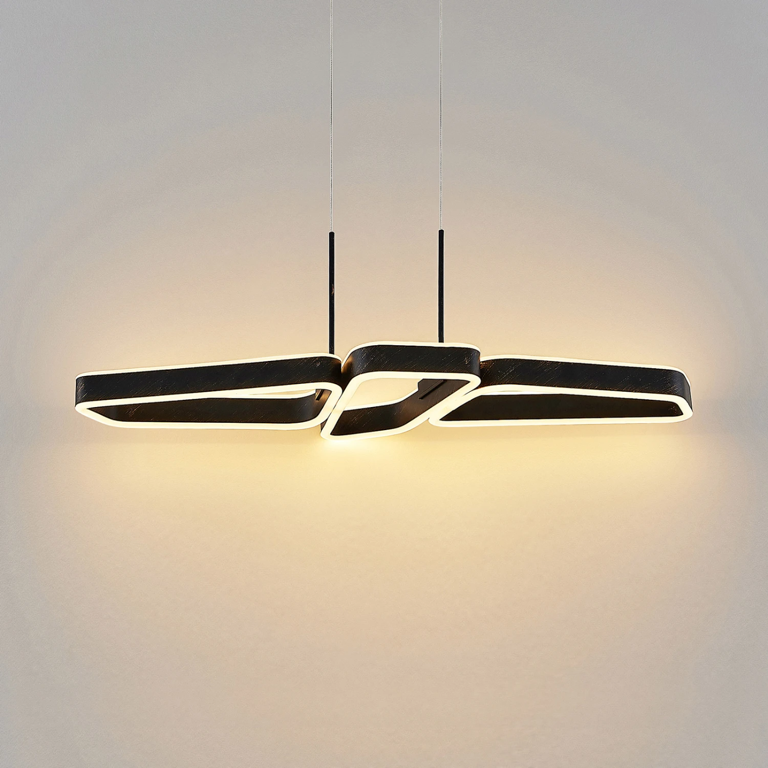 Lucande Quinn LED-Hängelampe, Dreiflammig Schwarz 7 Lucande Quinn LED-Hängelampe, Dreiflammig Schwarz – Bild 5