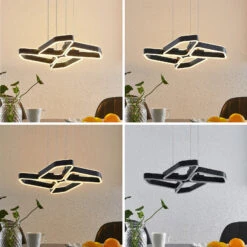 Lucande Quinn LED-Hängelampe, Vierflammig Schwarz -Lucande 9922027 1