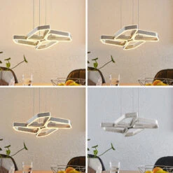 Lucande Quinn LED-Hängelampe, Vierflammig Nickel -Lucande 9922028 1