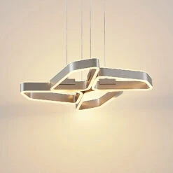 Lucande Quinn LED-Hängelampe, Vierflammig Nickel -Lucande 9922028 4