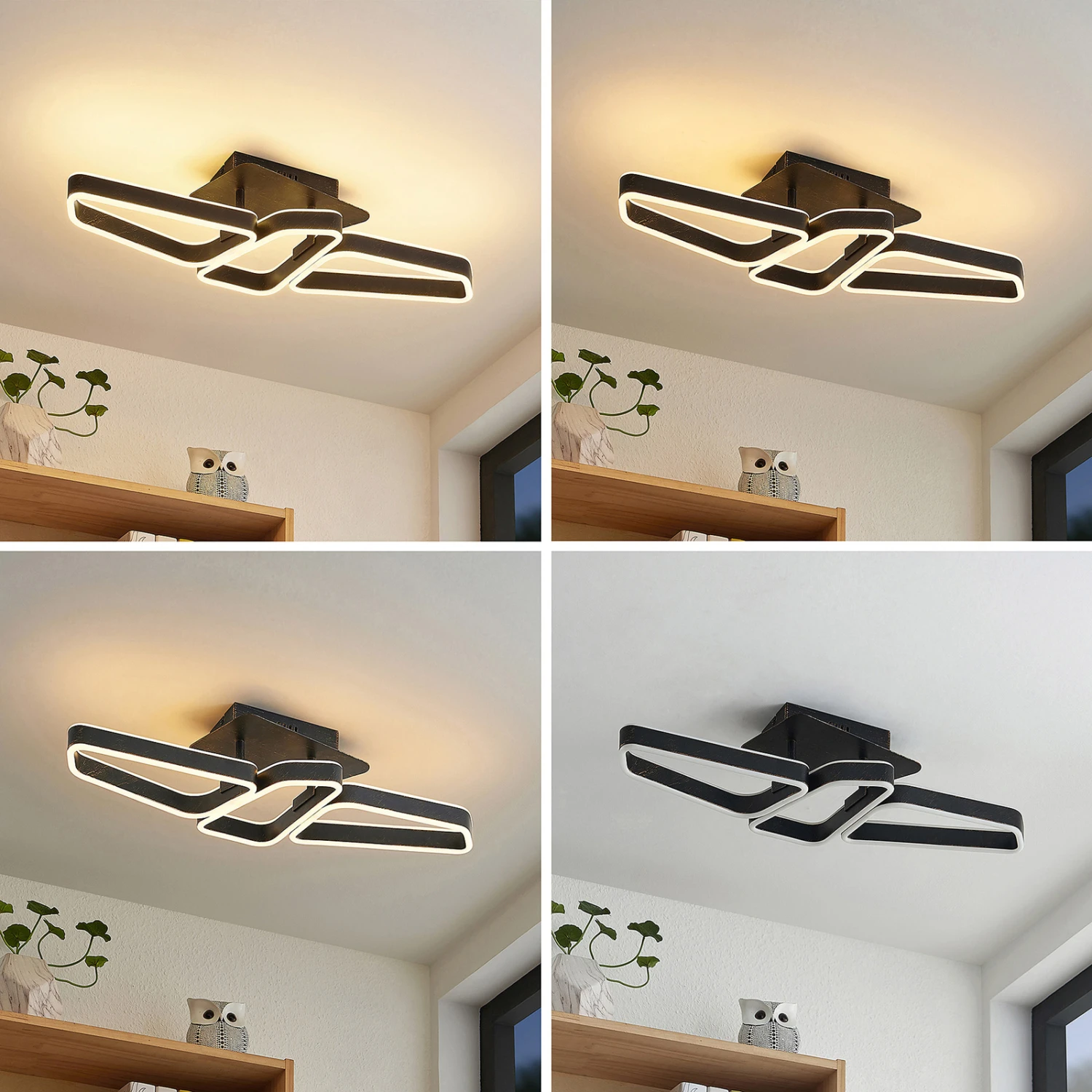 Lucande Quinn LED-Deckenlampe, Dreiflammig Schwarz 4 Lucande Quinn LED-Deckenlampe, Dreiflammig Schwarz – Bild 2