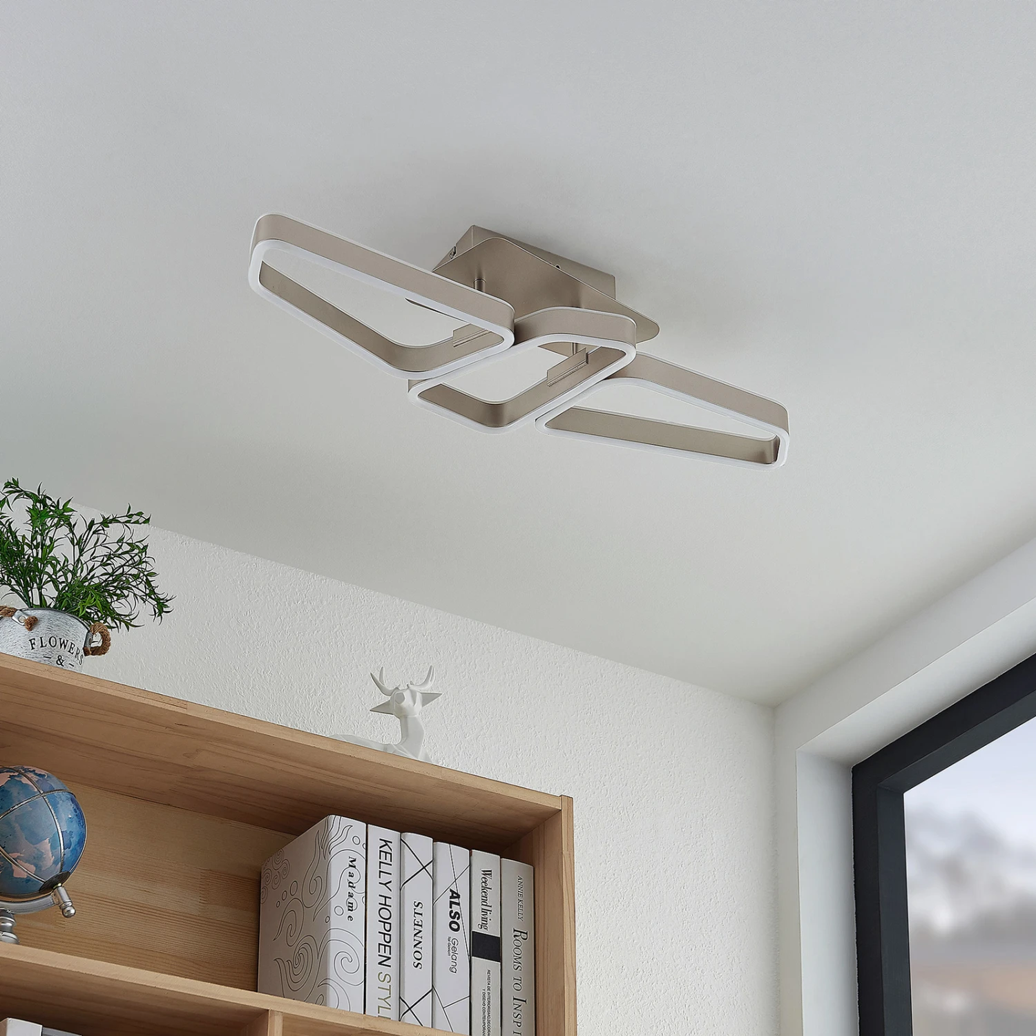 Lucande Quinn LED-Deckenlampe, Dreiflammig Nickel 5 Lucande Quinn LED-Deckenlampe, Dreiflammig Nickel – Bild 3