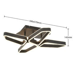 Lucande Quinn LED-Deckenlampe,vierflammig Schwarz -Lucande 9922033 4