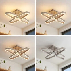 Lucande Quinn LED-Deckenlampe, Vierflammig Nickel -Lucande 9922034 1