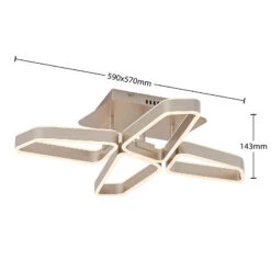 Lucande Quinn LED-Deckenlampe, Vierflammig Nickel -Lucande 9922034 4