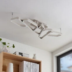 Lucande Quinn LED-Deckenlampe, Fünfflammig Nickel -Lucande 9922036 2