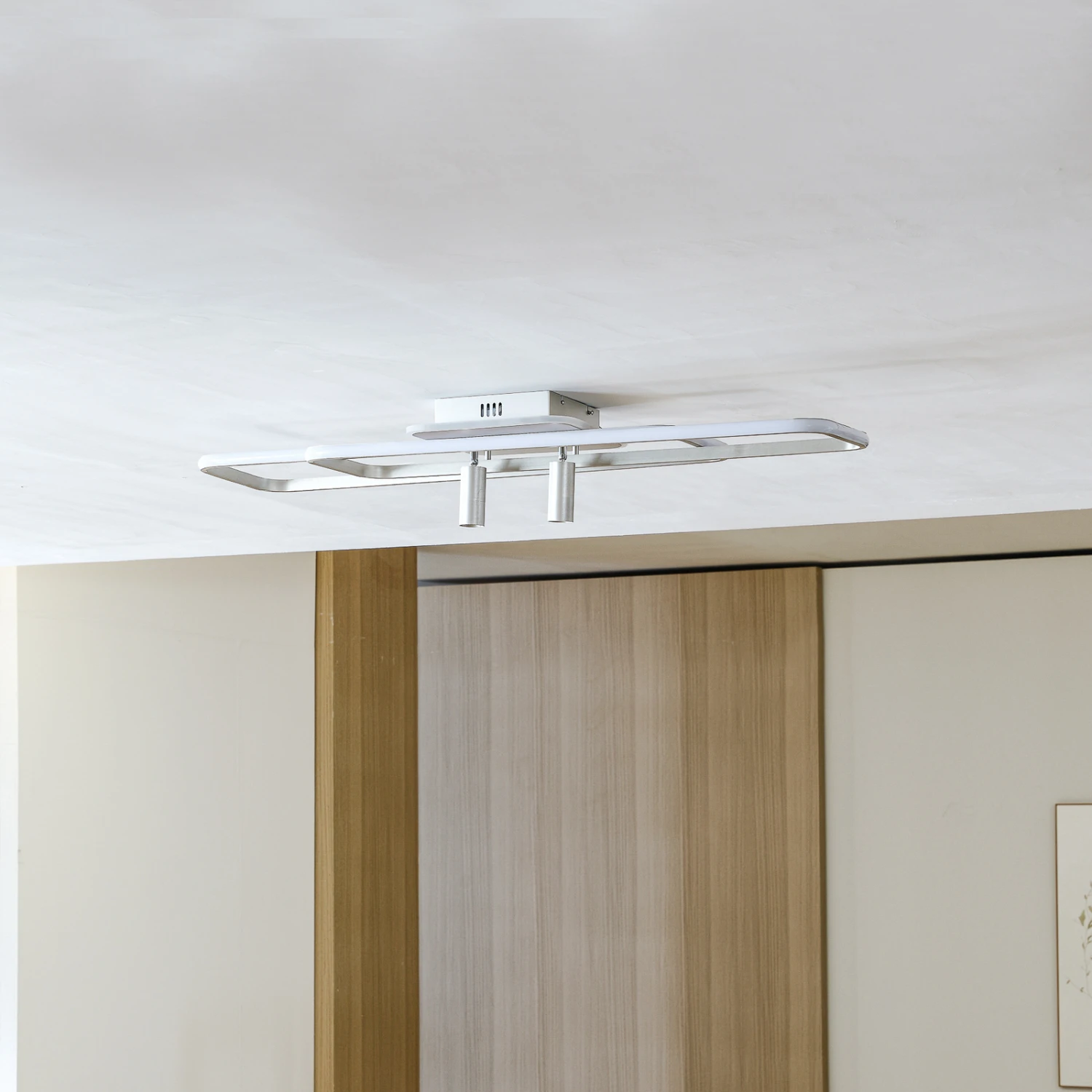 Lucande Tival LED-Deckenlampe, Lang, Nickel 5 Lucande Tival LED-Deckenlampe, Lang, Nickel – Bild 3