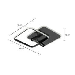 Lucande Tival LED-Deckenlampe Eckig, 43cm, Schwarz -Lucande 9922050 3