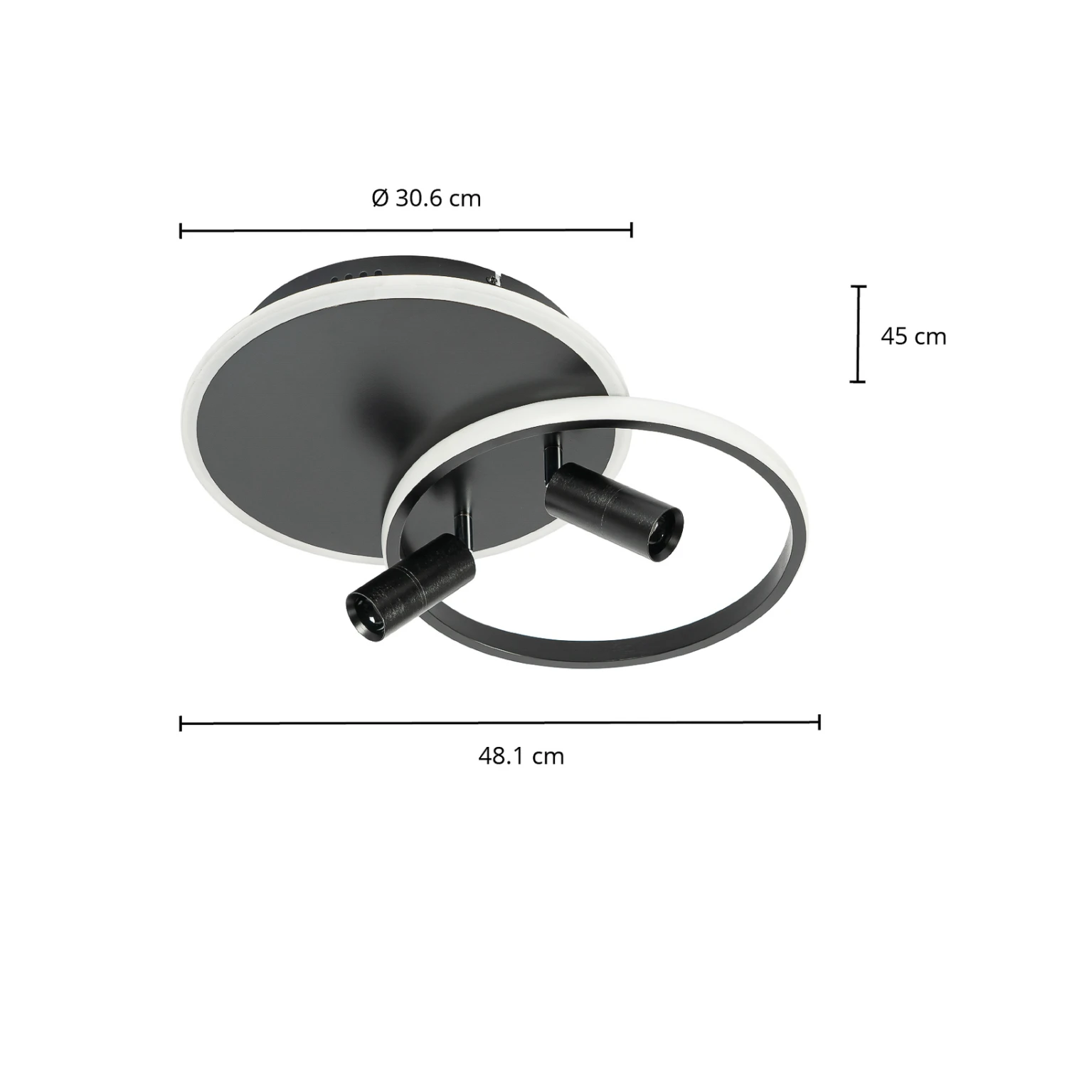 Lucande Tival LED-Deckenlampe, Rund, Schwarz 6 Lucande Tival LED-Deckenlampe, Rund, Schwarz – Bild 4