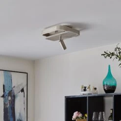 Lucande Damivan LED-Deckenlampe, Eckig Nickel -Lucande 9922057 1