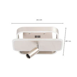 Lucande Damivan LED-Deckenlampe, Eckig Nickel -Lucande 9922057 3