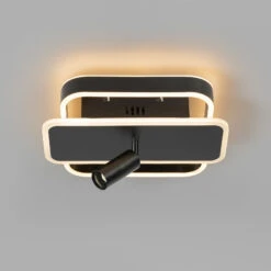 Lucande Damivan LED-Deckenlampe, Eckig Schwarz -Lucande 9922058 5