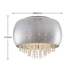 Lucande Elinara Kristall-Deckenlampe, 40 Cm Chrom -Lucande 9923001 5