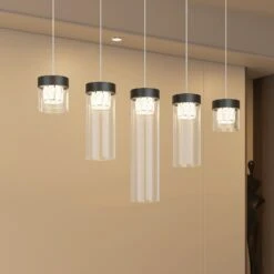 Lucande Imanu Esstisch-Hängeleuchte, Fünfflammig