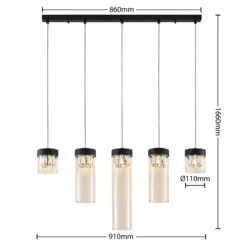 Lucande Imanu Esstisch-Hängeleuchte, Fünfflammig -Lucande 9923009 4
