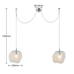 Lucande Valina Glas-Hängeleuchte 2-fl. Dezentral -Lucande 9923022 7