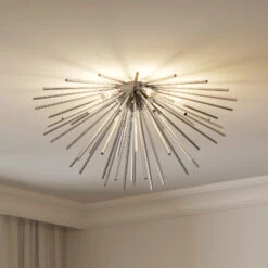 Lucande Yalina Glas-Deckenleuchte, Stäbchen