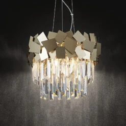 Lucande Miraia Kristall-Hängeleuchte, Gold -Lucande 9923031 6