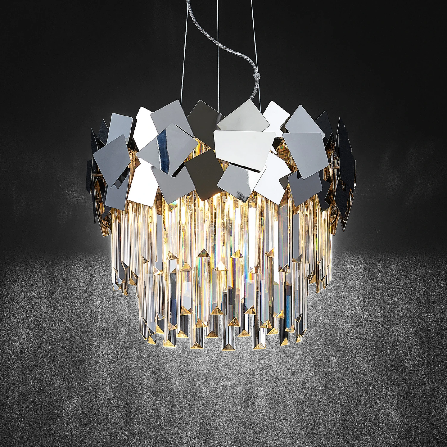 Lucande Miraia Kristall-Hängeleuchte, Verspiegelt 7 Lucande Miraia Kristall-Hängeleuchte, Verspiegelt – Bild 5