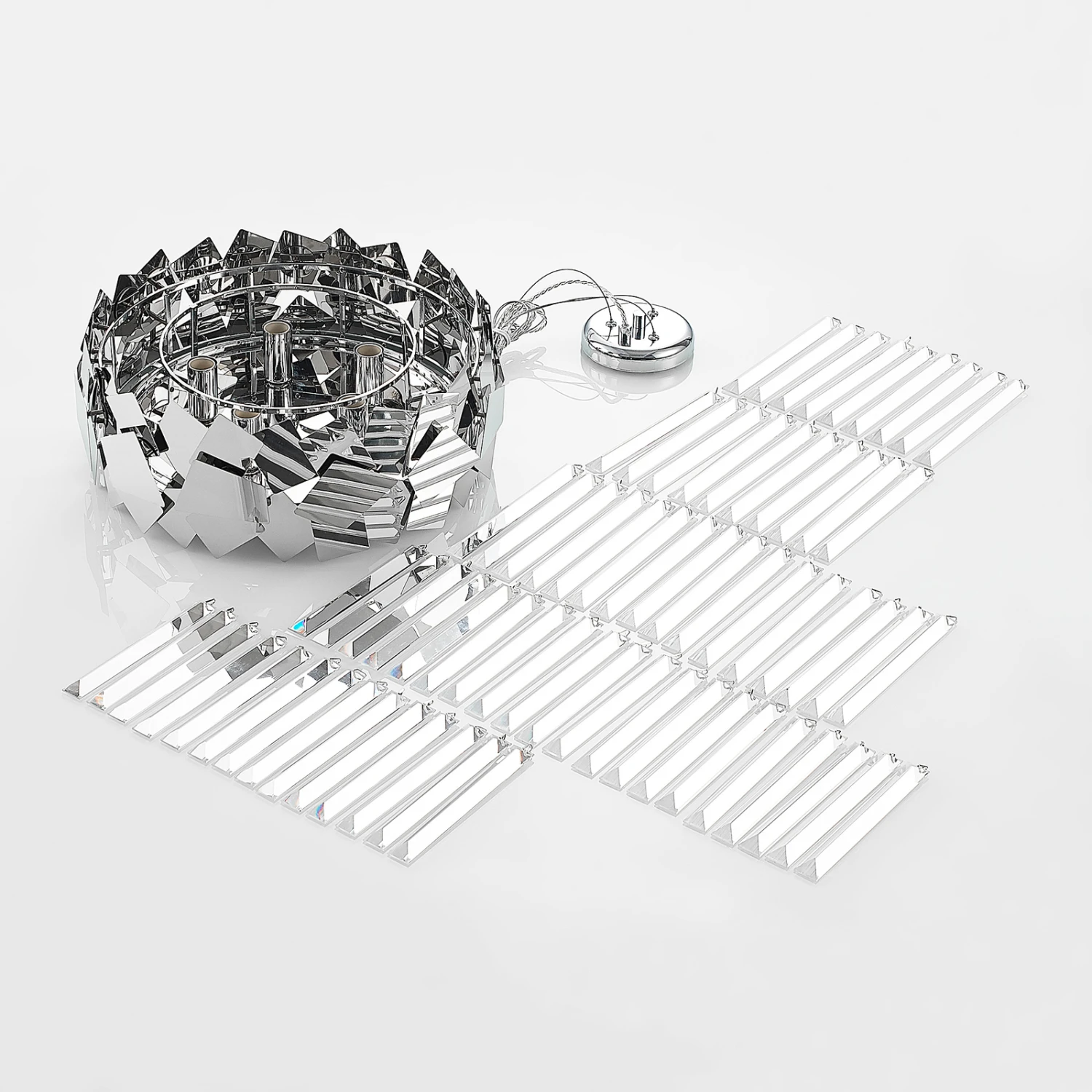 Lucande Miraia Kristall-Hängeleuchte, Verspiegelt 10 Lucande Miraia Kristall-Hängeleuchte, Verspiegelt – Bild 8