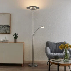 Lucande Journi LED-Stehleuchte, Nickel -Lucande 9940001 2