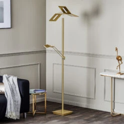 Lucande Hadlee LED-Stehleuchte, Messing -Lucande 9940005 1