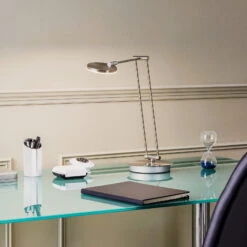 Lucande Ensley LED-Tischleuchte, Nickel 12 Lucande Ensley LED-Tischleuchte, Nickel -Lucande 9940009 1