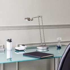 Lucande Ensley LED-Tischleuchte, Nickel 13 Lucande Ensley LED-Tischleuchte, Nickel -Lucande 9940009 2