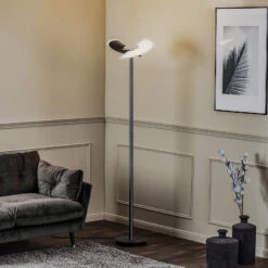 Lucande Kohen LED-Stehlampe Anthrazit Ohne Lesearm