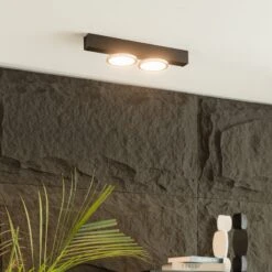 Lucande Kellino Deckenleuchte, 2-flammig, Schwarz