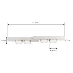 Lucande Kellino Deckenleuchte, 4-flammig, Nickel -Lucande 9951112 4