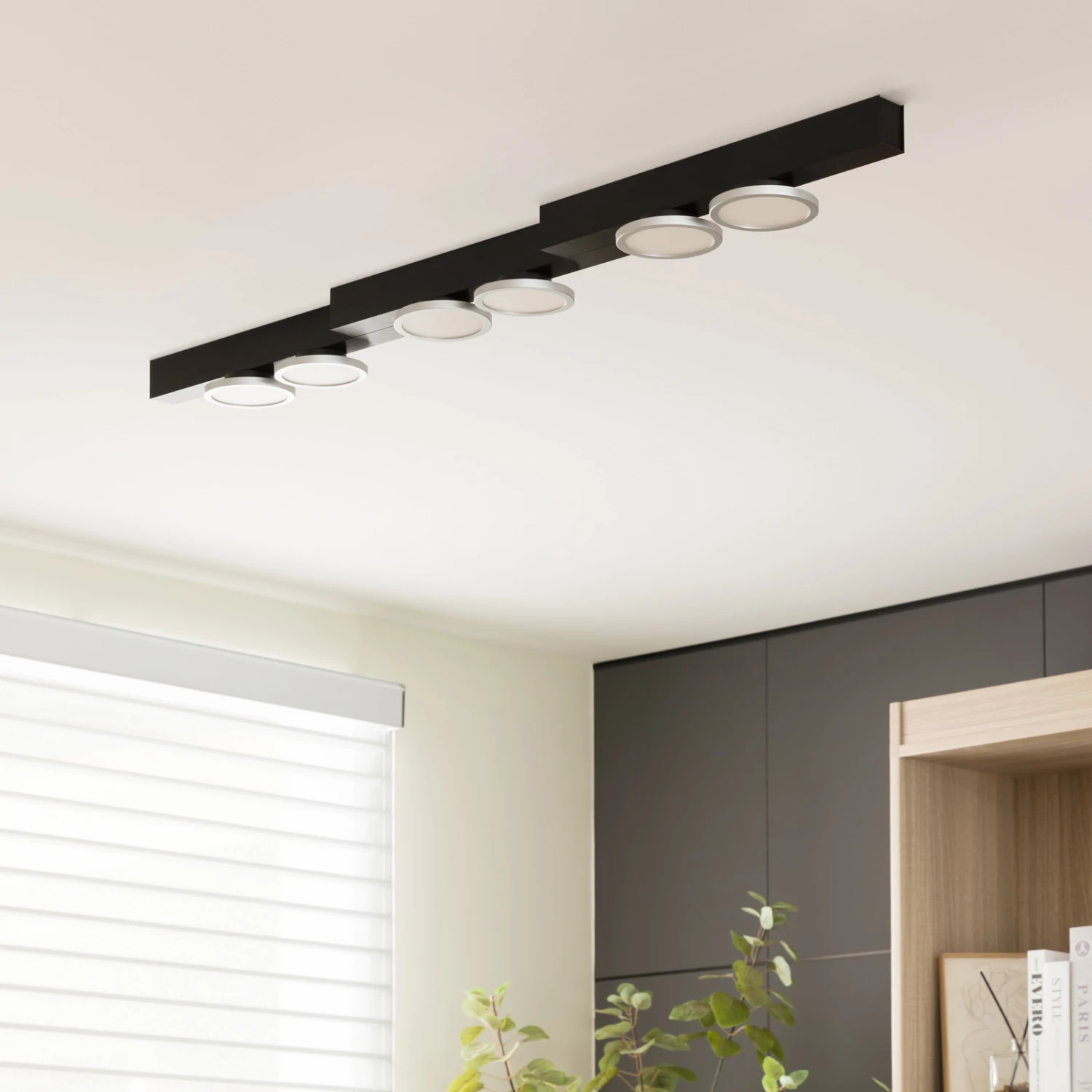 Lucande Kellino Deckenleuchte, 6-flammig, Schwarz 4 Lucande Kellino Deckenleuchte, 6-flammig, Schwarz – Bild 2