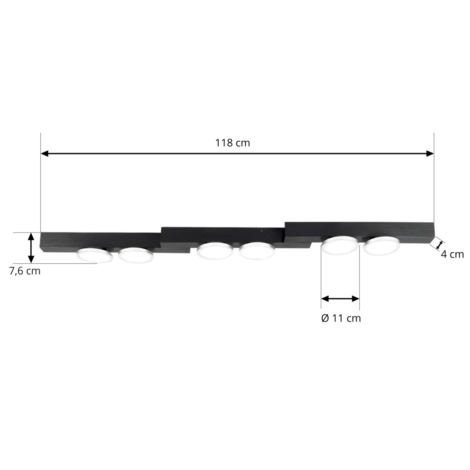 Lucande Kellino Deckenleuchte, 6-flammig, Schwarz 7 Lucande Kellino Deckenleuchte, 6-flammig, Schwarz – Bild 5