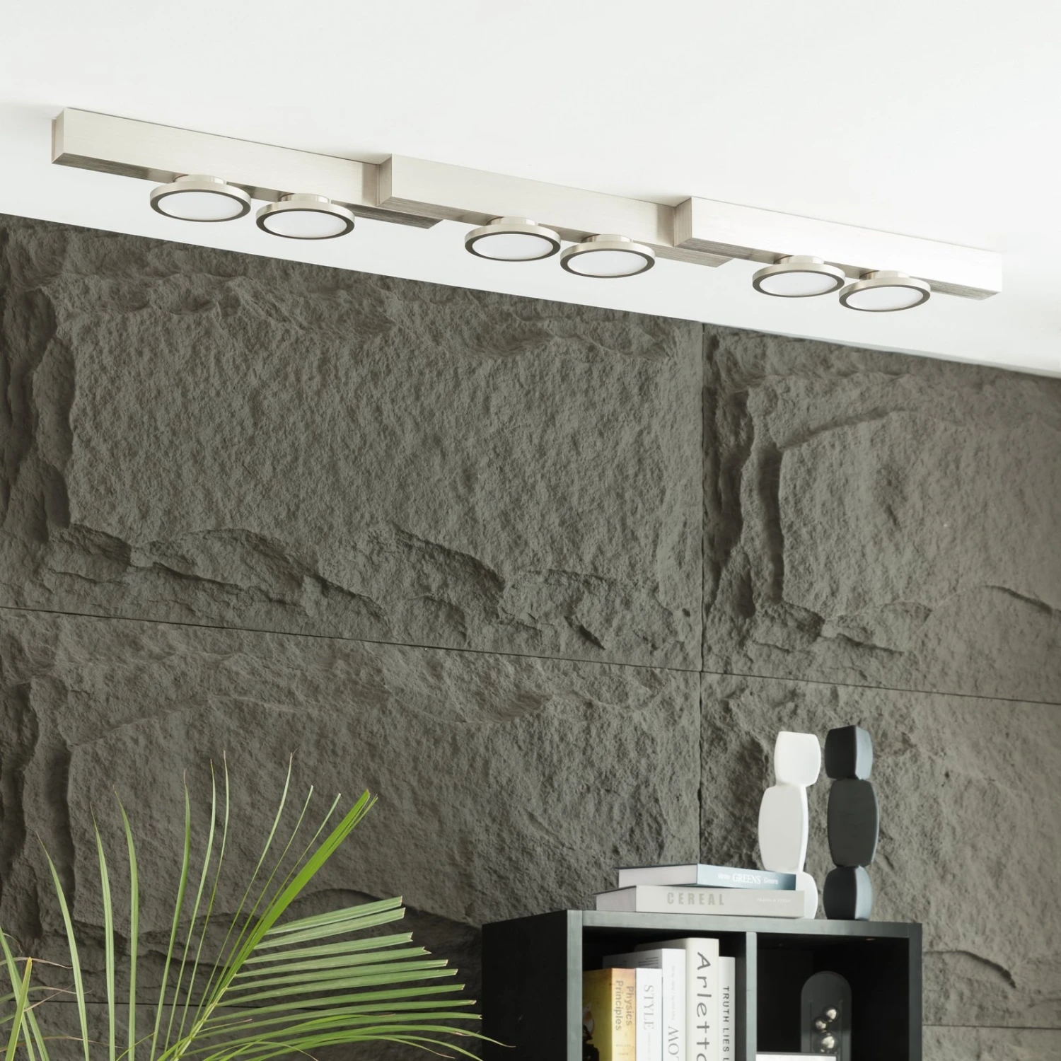 Lucande Kellino Deckenleuchte, 6-flammig, Nickel 4 Lucande Kellino Deckenleuchte, 6-flammig, Nickel – Bild 2