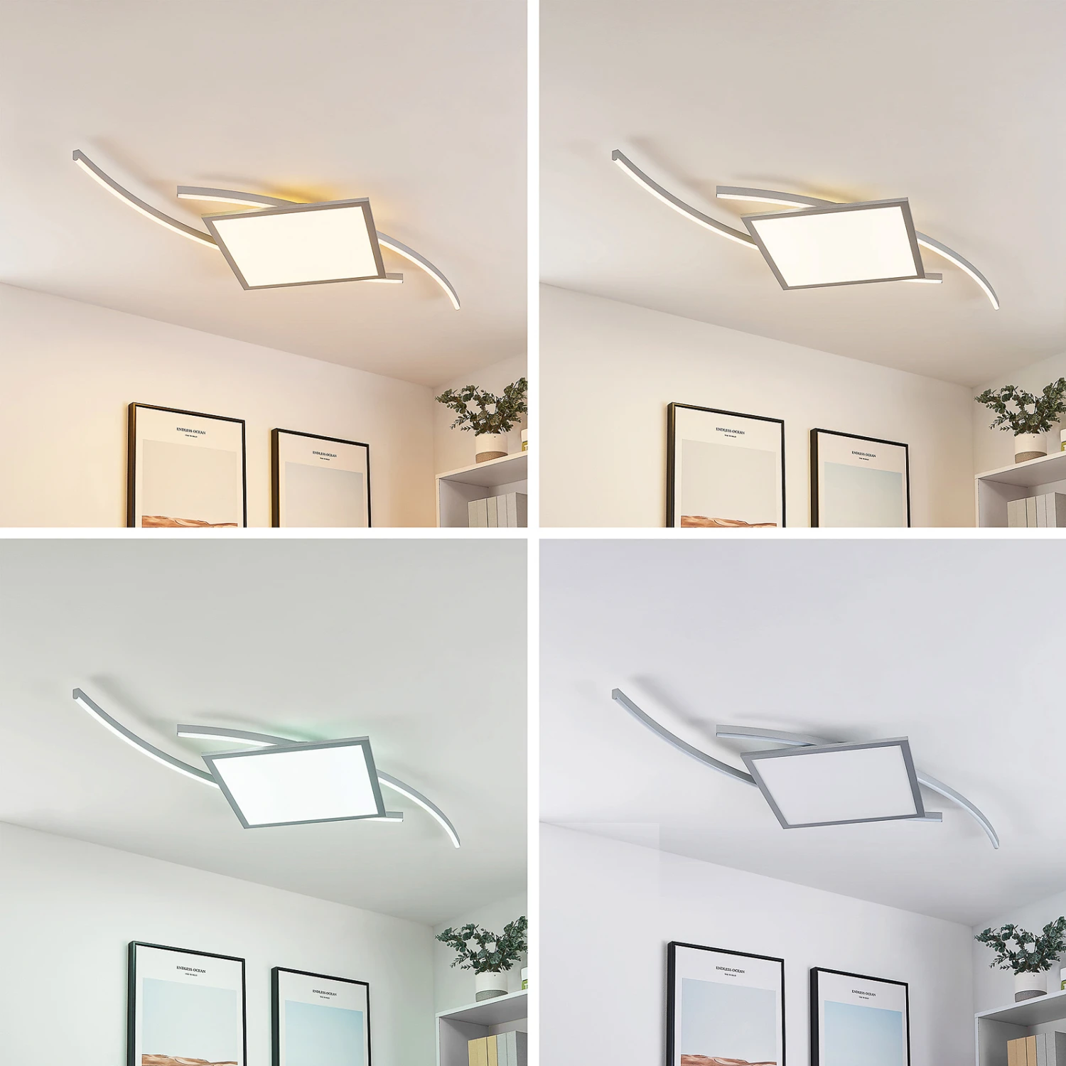 Lucande Tiaro LED-Deckenlampe, Eckig, 56,6 Cm, CCT 6 Lucande Tiaro LED-Deckenlampe, Eckig, 56,6 Cm, CCT – Bild 4