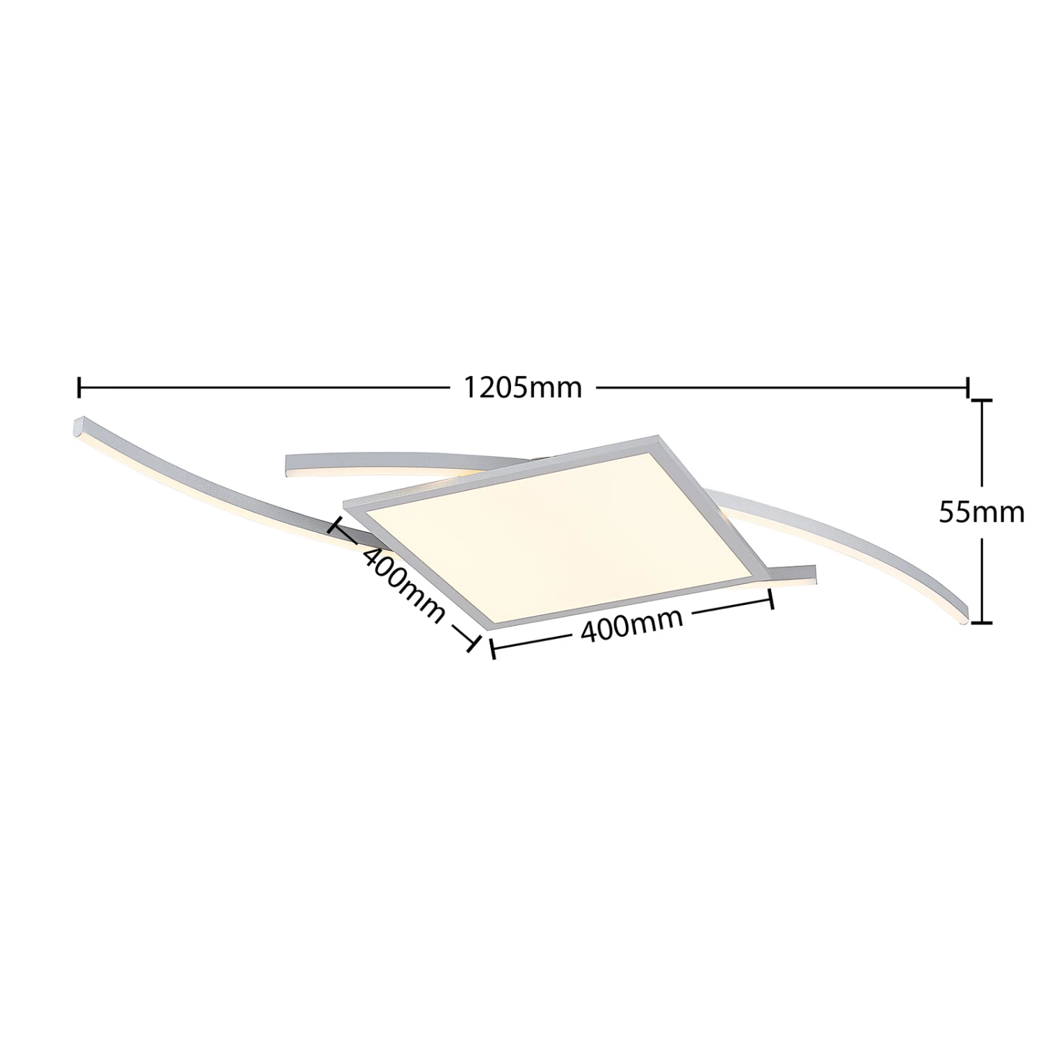 Lucande Tiaro LED-Deckenlampe, Eckig, 56,6 Cm, CCT 8 Lucande Tiaro LED-Deckenlampe, Eckig, 56,6 Cm, CCT – Bild 6