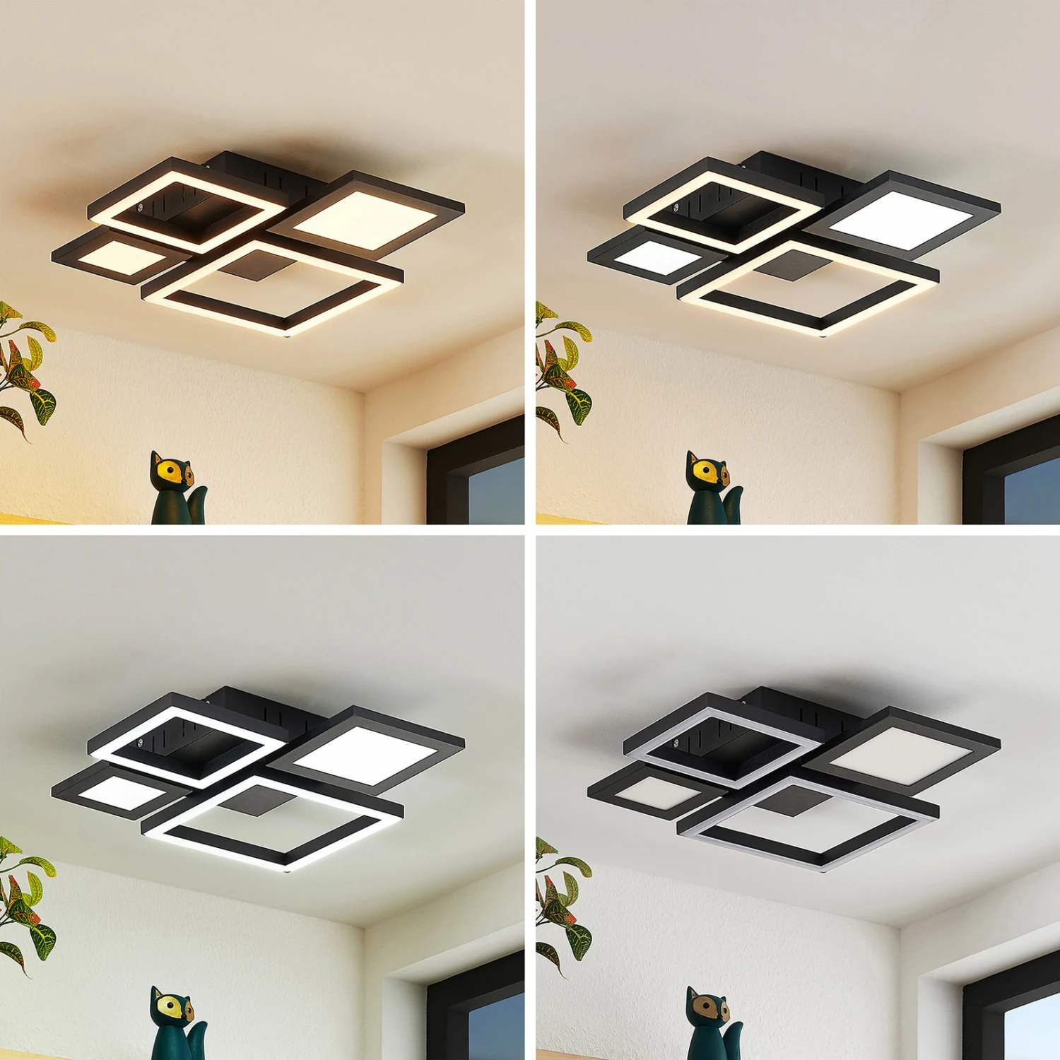 Lucande Narumi LED-Deckenlampe CCT, 38 Cm, Schwarz 6 Lucande Narumi LED-Deckenlampe CCT, 38 Cm, Schwarz – Bild 4