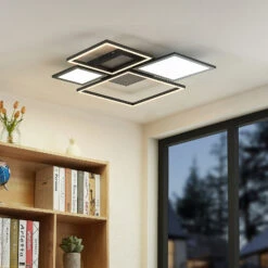 Lucande Narumi LED-Deckenlampe CCT, 75 Cm, Schwarz -Lucande 9956149 1