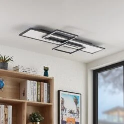 Lucande Narumi LED-Deckenlampe CCT, 110cm, Schwarz -Lucande 9956151 2