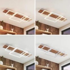 Lucande Chariska LED-Deckenlampe Holz Weiß 95 Cm -Lucande 9956159 5