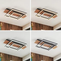 Lucande Chariska LED-Deckenlampe Holz Schwarz 60cm -Lucande 9956160 5