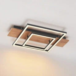 Lucande Chariska LED-Deckenlampe Holz Schwarz 60cm -Lucande 9956160 8