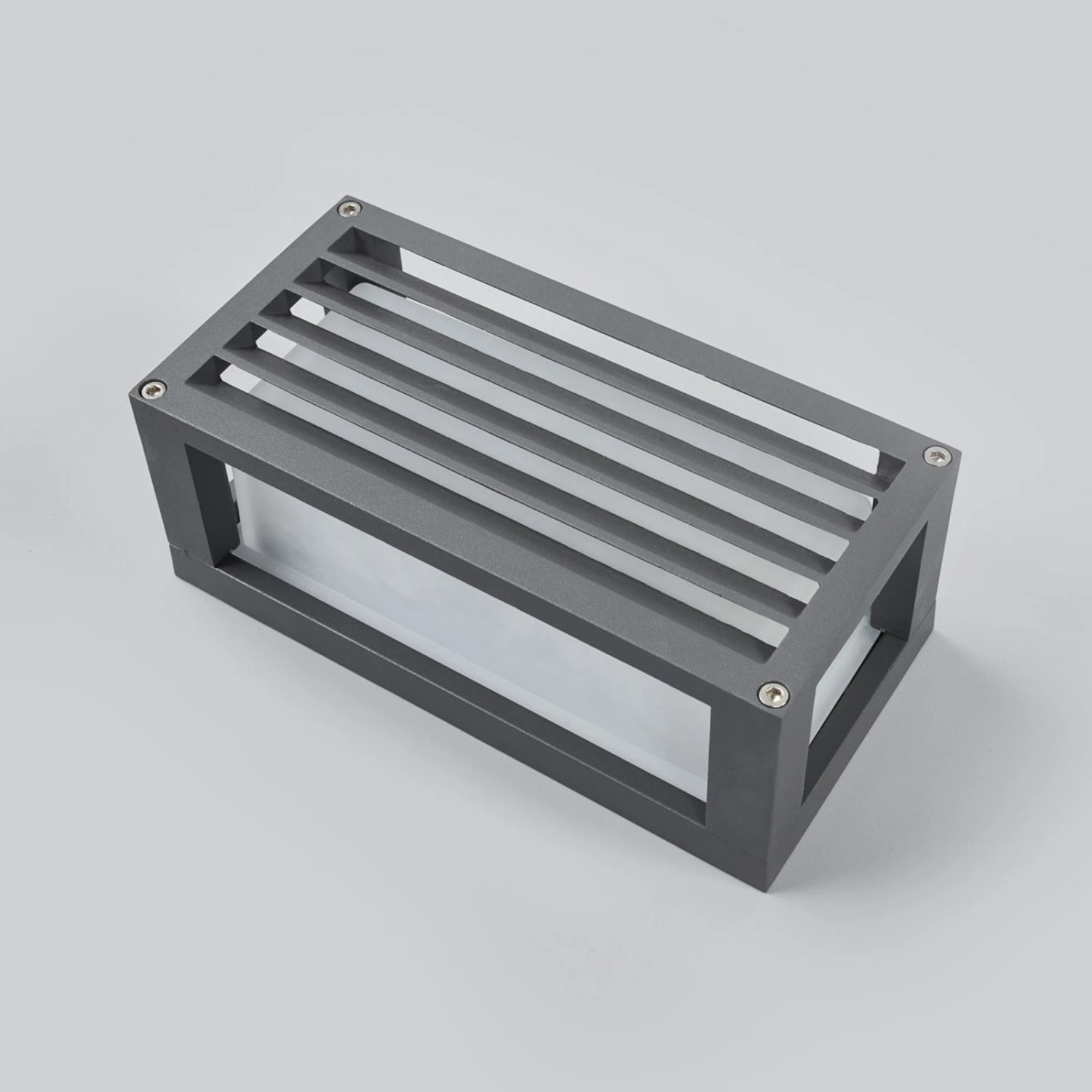 Lucande Gestreifte Außenwandlampe Aurelien, Dunkelgrau 7 Lucande Gestreifte Außenwandlampe Aurelien, Dunkelgrau – Bild 5