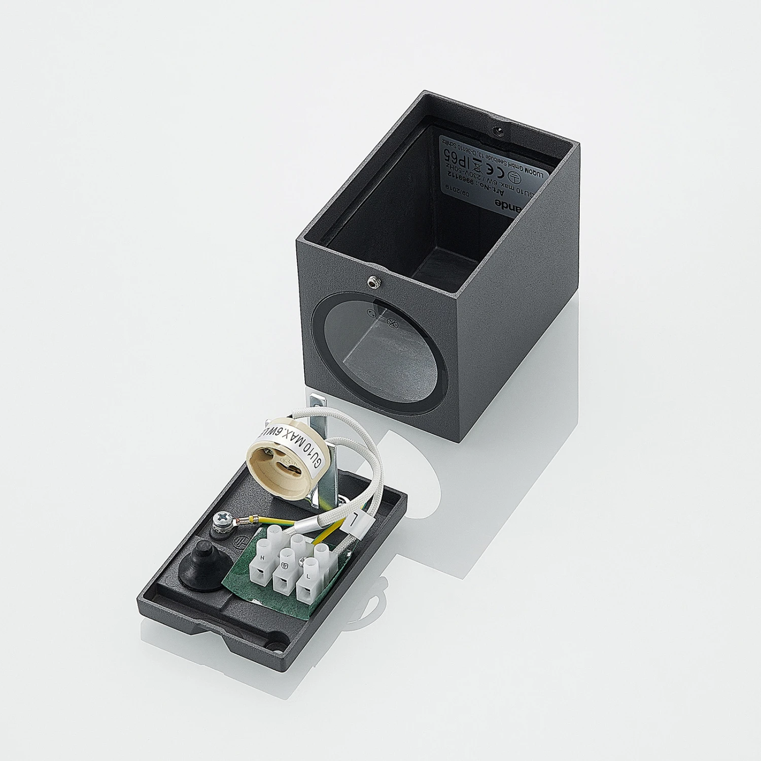 Lucande Außenwandstrahler Lavina, Dunkelgrau, GU10, 1-fl. 11 Lucande Außenwandstrahler Lavina, Dunkelgrau, GU10, 1-fl. – Bild 9