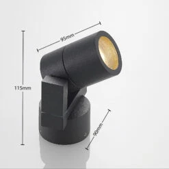 Lucande Außenwandstrahler Kavuna, Dunkelgrau, IP54, Rund 14 Lucande Außenwandstrahler Kavuna, Dunkelgrau, IP54, Rund -Lucande 9969117 3